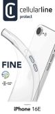 Cellularline Fine Case fr Apple iPhone 16e Clear