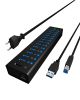 HUB USB 3.0 . 13 Port. +1x Ladeport Aluminium-mit Netzteil ICY BOX