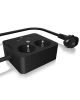 Steckdosenleiste Doppelsteckdose + 2x USB-Port ICY BOX Black